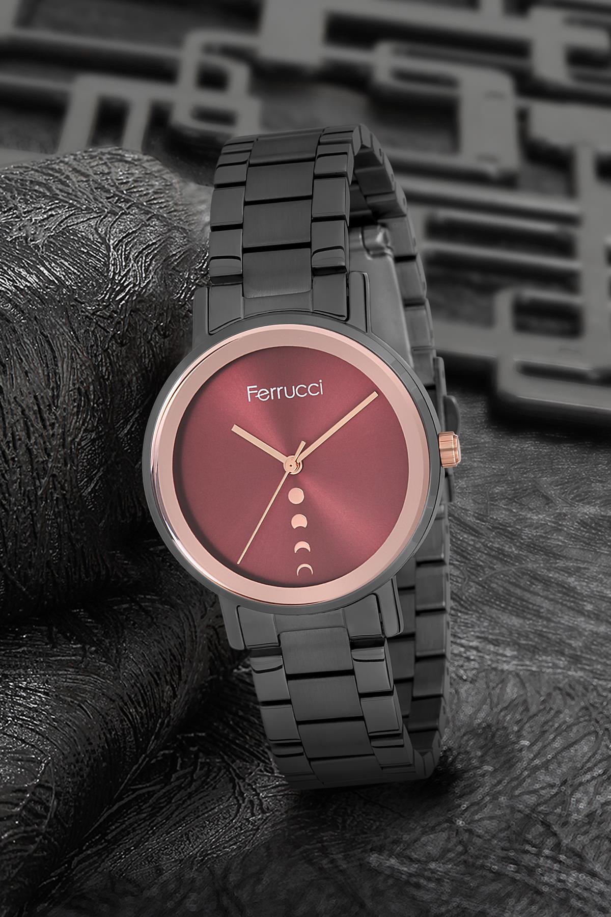 Ferrucci 9FM2540 36 mm Siyah Metal Kordon Analog Kadın Kol Saati