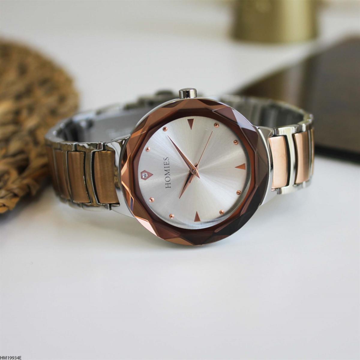 Homies HM19934E 34 mm Gri-Rose Gold Metal Kordon Analog Kadın Kol Saati