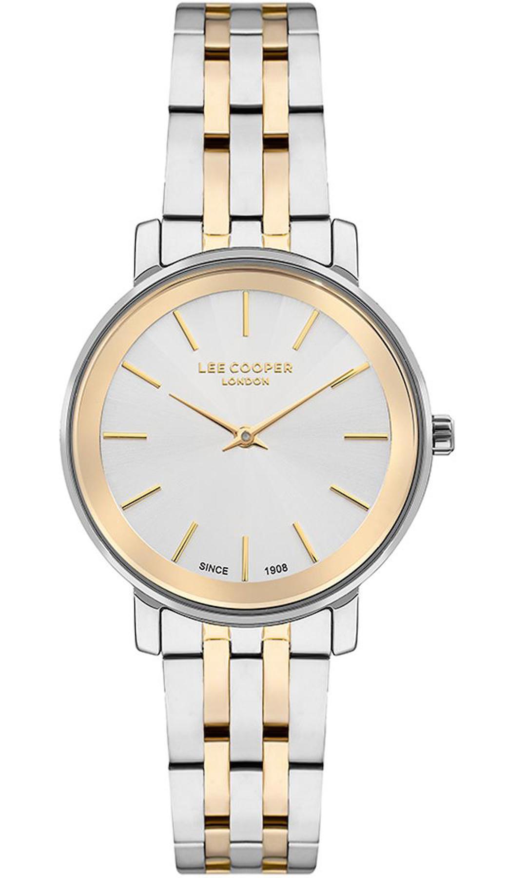 Lee Cooper LC07684.270 40 mm Gri-Rose Gold Metal Kordon Analog Kadın Kol Saati