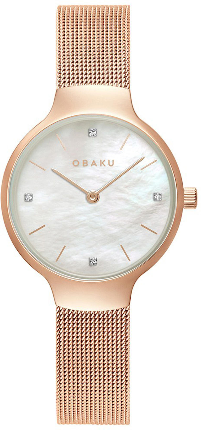 Obaku Denmark V241LXVWMV 34 mm Rose Gold Çelik Kordon Analog Kadın Kol Saati