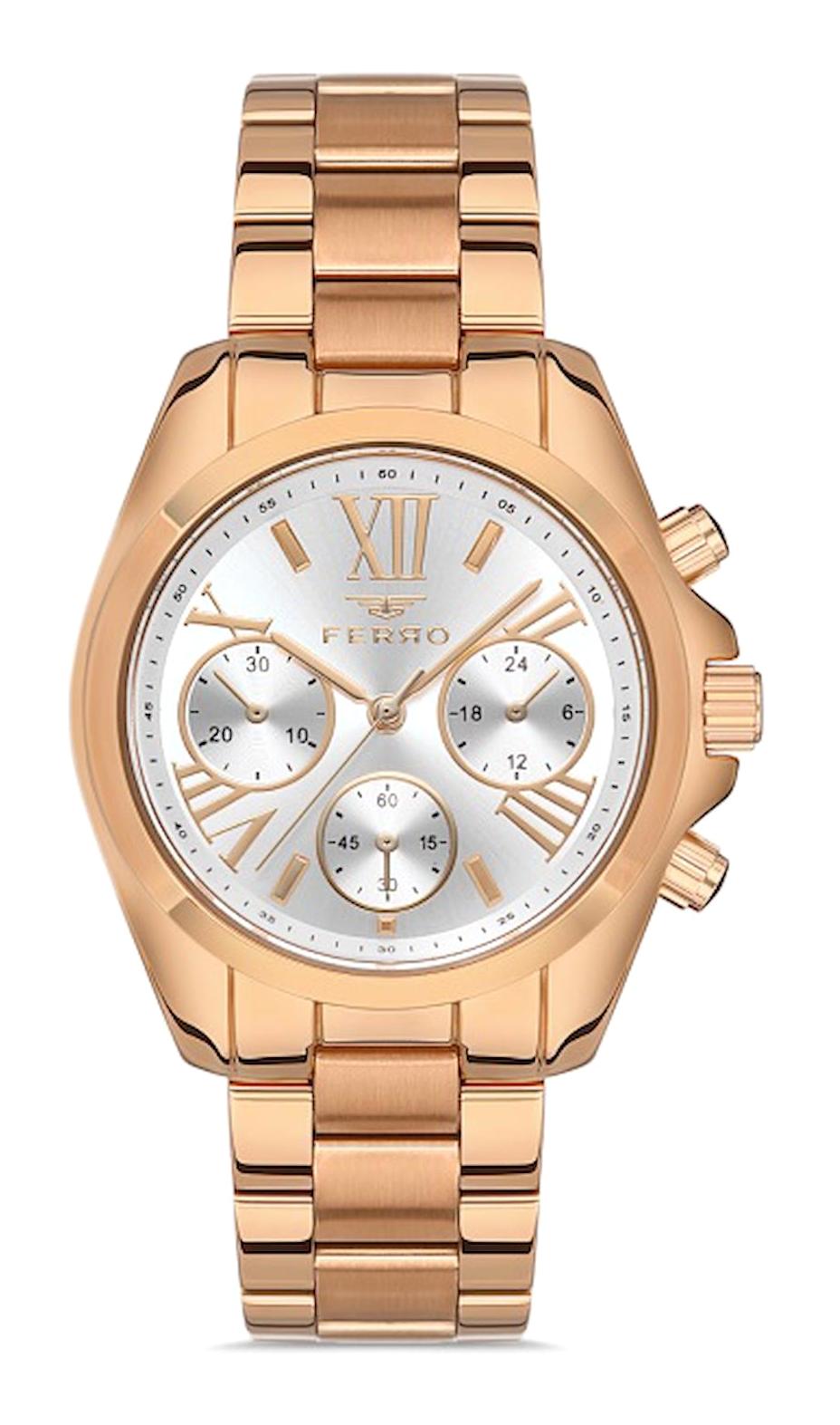 Ferro FL21259A-C 34 mm Rose Gold Metal Kordon Analog Kadın Kol Saati
