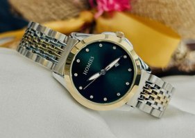 Homies HM22005S01-3 Takvimli 33 mm Altın-Gri Çelik Kordon Analog Kadın Kol Saati