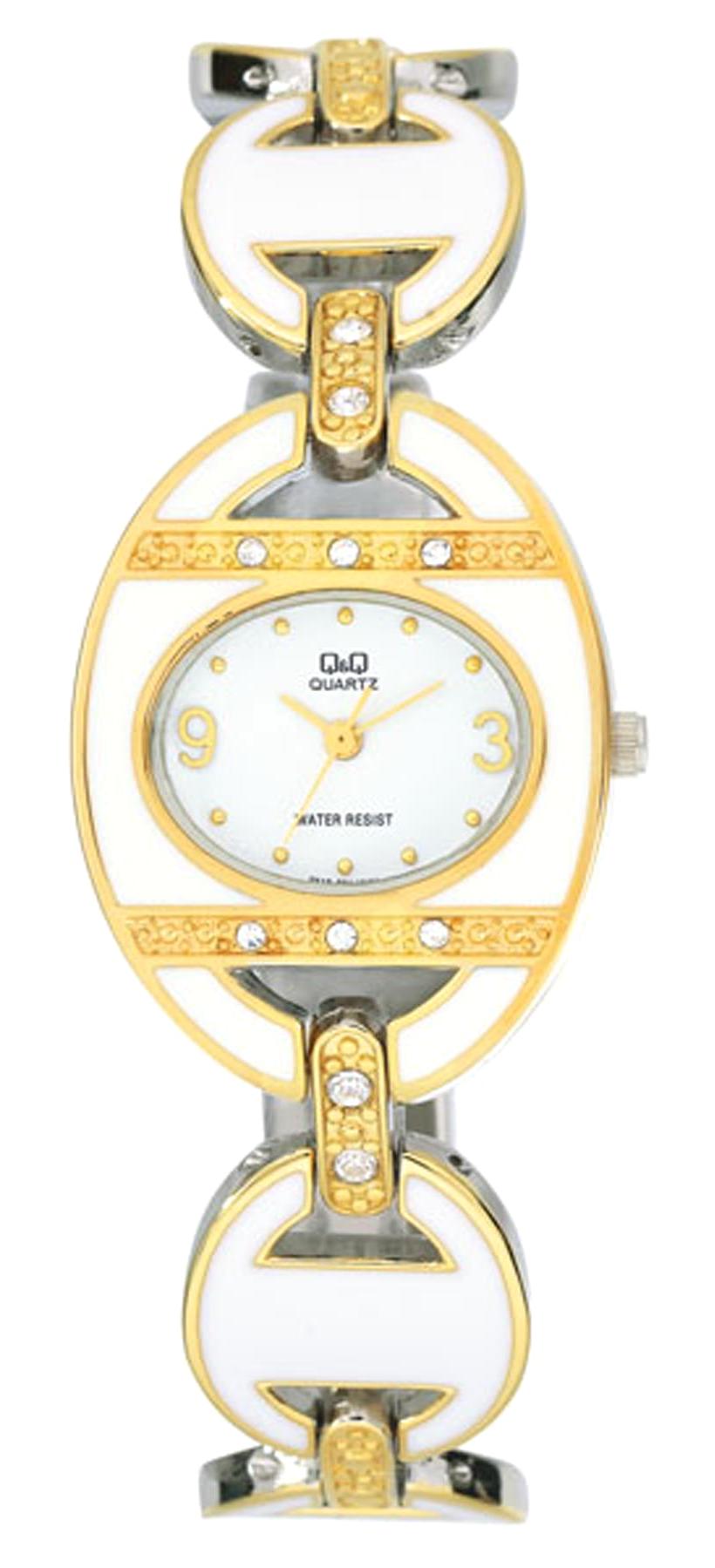 Q&Q 3G225 36 mm Beyaz-Gri Metal Kordon Analog Kadın Kol Saati