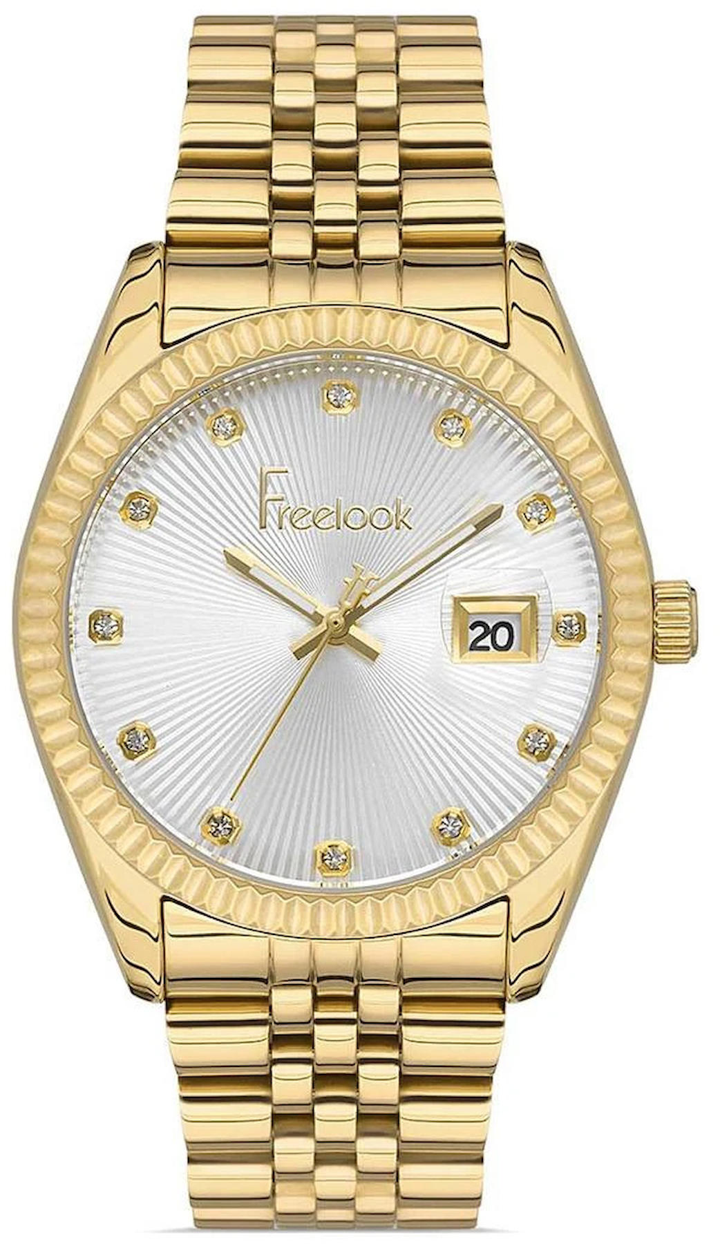 Freelook FL.1.10093.1 Takvimli 38 mm Altın Çelik Kordon Analog Kadın Kol Saati