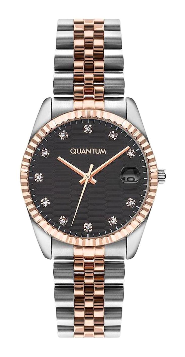 Quantum IML1042.560 Takvimli 35 mm Altın-Gri Çelik Kordon Analog Kadın Kol Saati