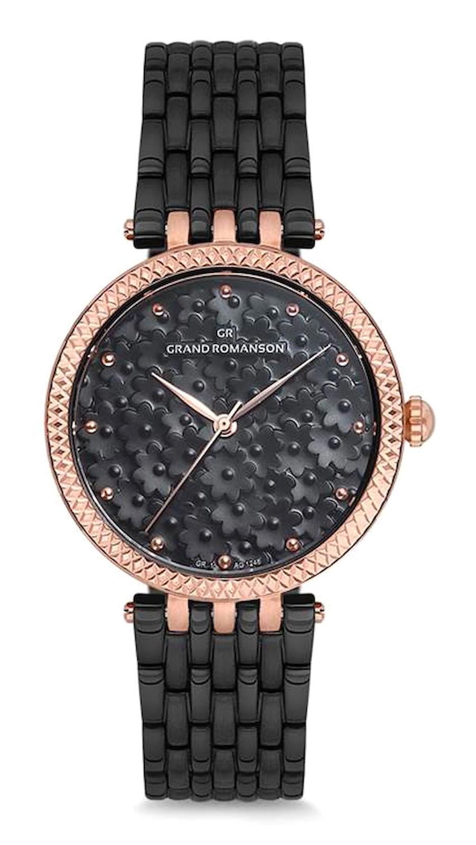 Grand Romanson GR.1.AG1248.04 36 mm Siyah Çelik Kordon Analog Kadın Kol Saati
