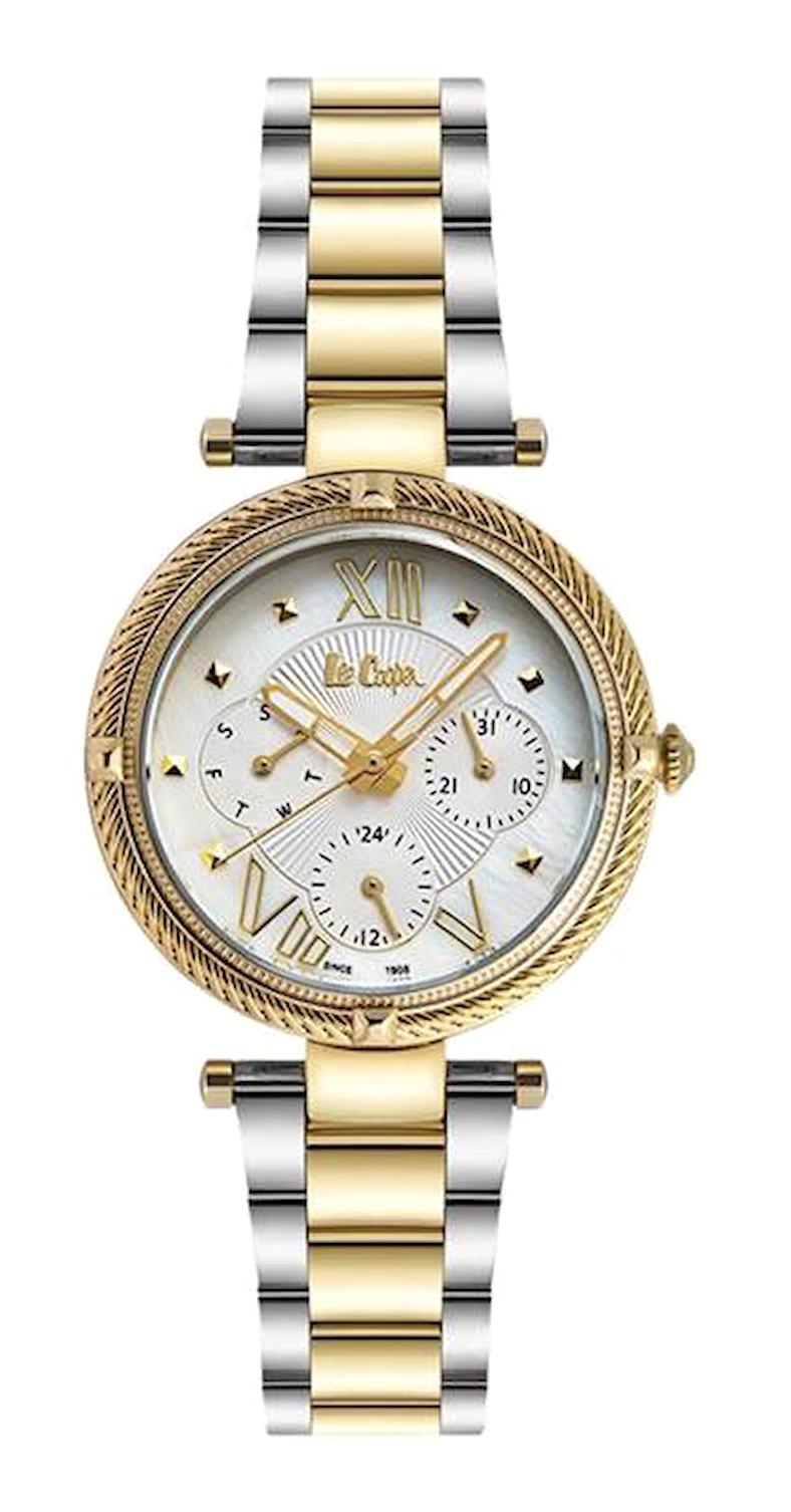 Lee Cooper LC06996.120 Takvimli 40 mm Altın-Gri Çelik Kordon Analog Erkek Kol Saati