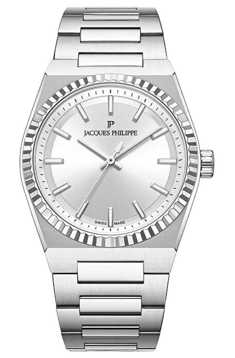 Jacques Philippe JPQGLS581386 34 mm Gri Çelik Kordon Analog Kadın Kol Saati