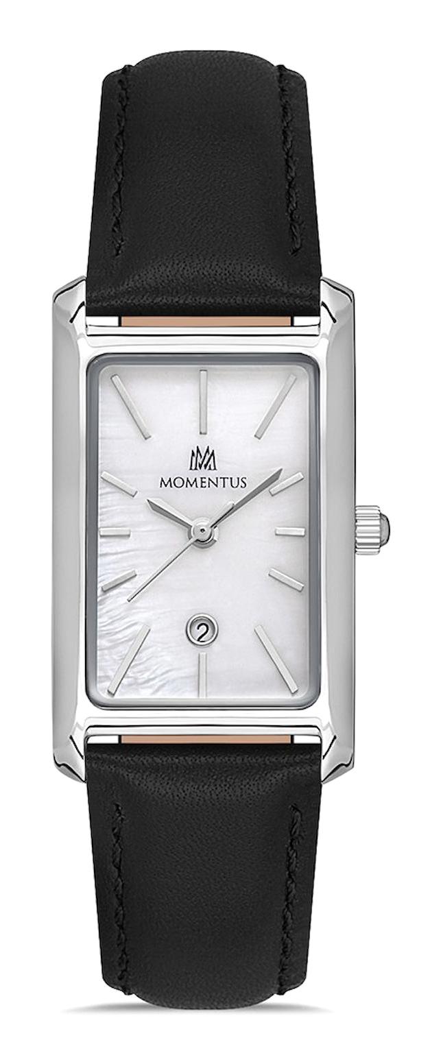 Momentus CS370S-02BS Takvimli 21-35.5 mm Siyah Deri Kordon Analog Kadın Kol Saati