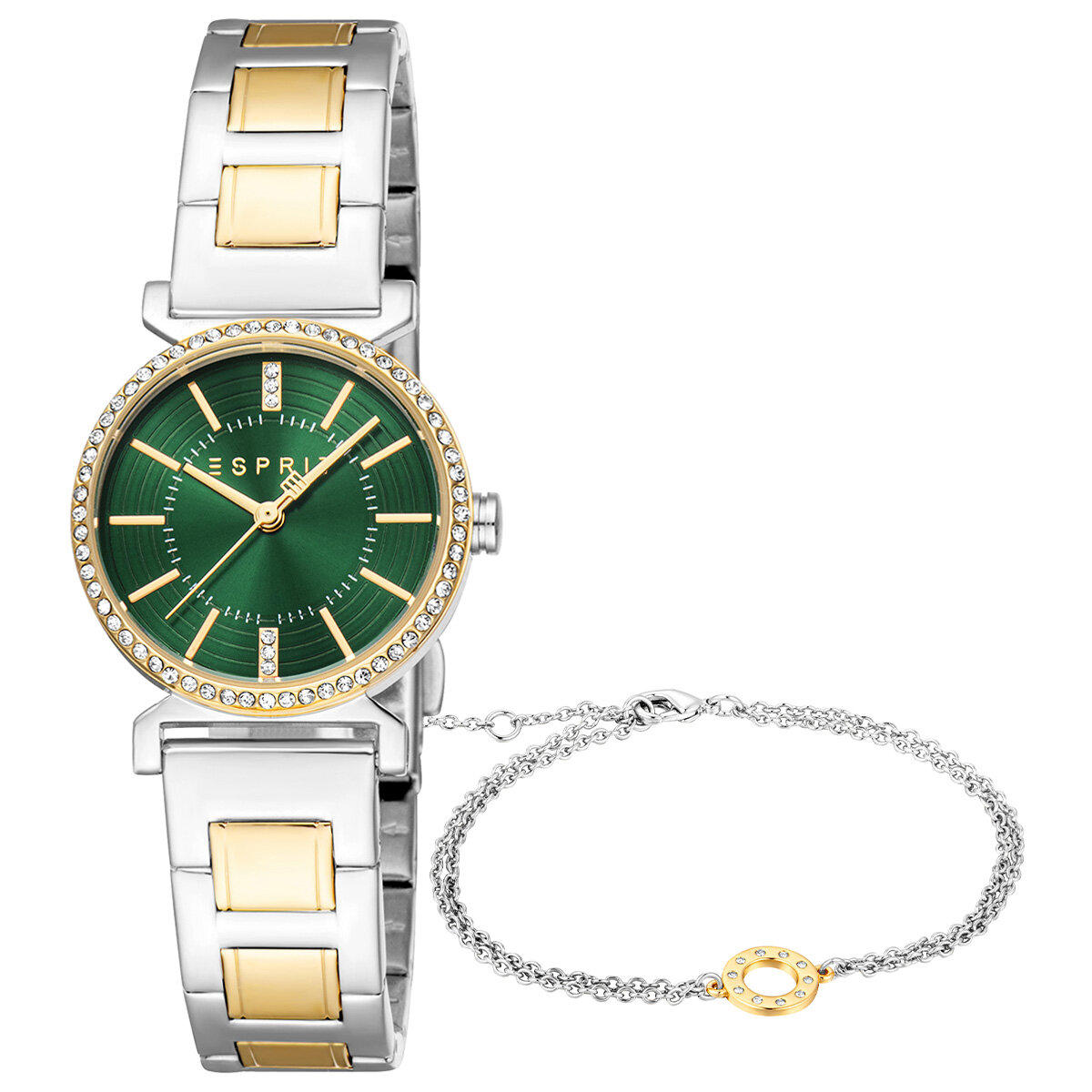 Esprit ES1L422M0085 26 mm Altın-Gri Çelik Kordon Analog Kadın Kol Saati