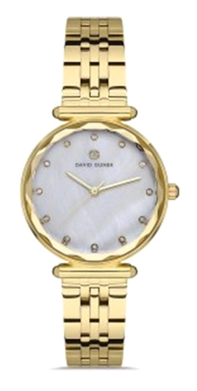 David Guner DG-8349LA-B1 31-34 mm Altın Çelik Kordon Analog Erkek Kol Saati