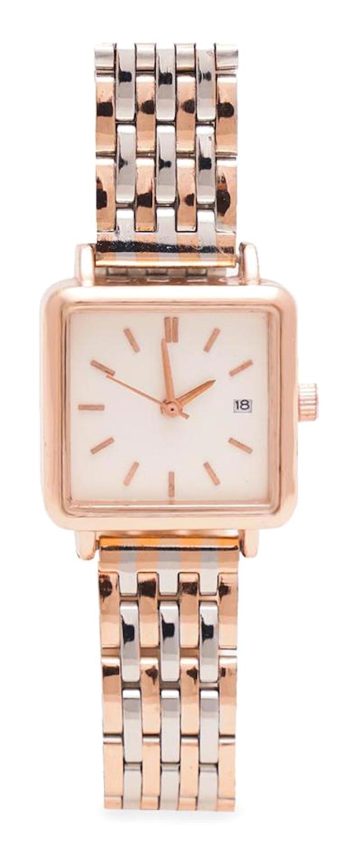 Oqqo 20 mm Gri-Rose Gold Metal Kordon Analog Kadın Kol Saati