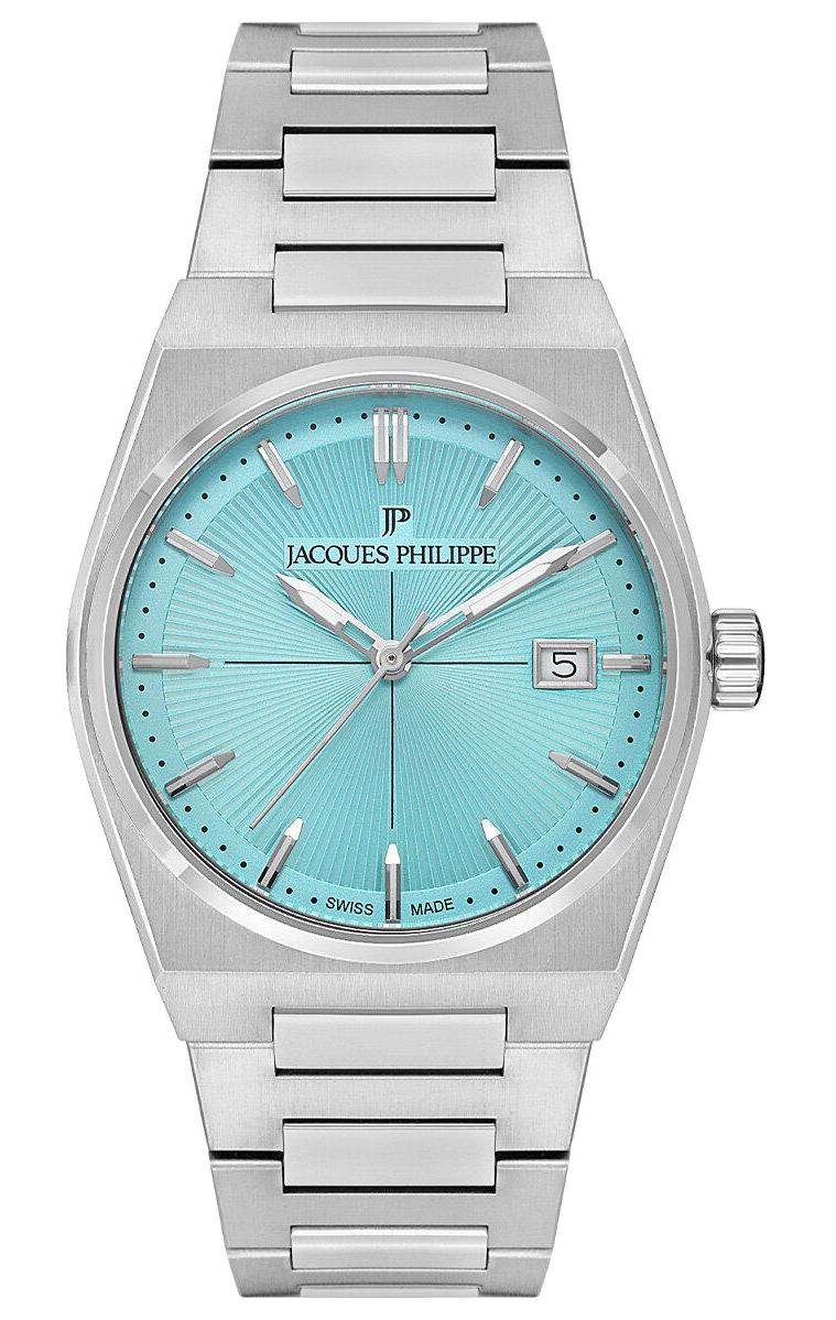 Jacques Philippe JPQLS5213X6LG Takvimli 34 mm Gri Çelik Kordon Analog Kadın Kol Saati
