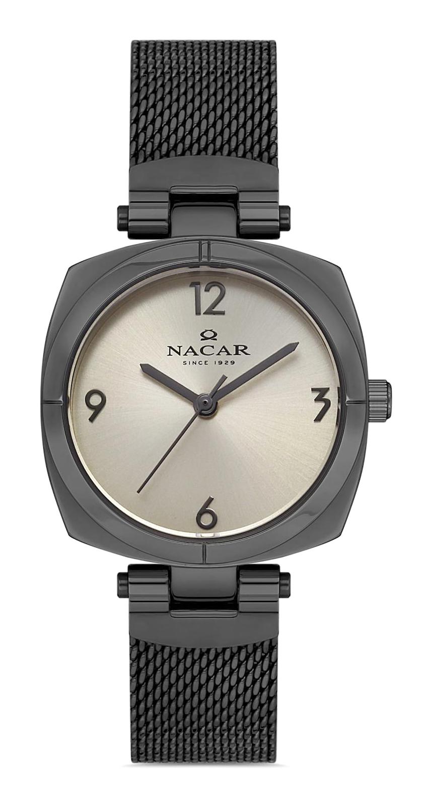 Nacar 36392025-GMM 30 mm Antrasit Hasır Kordon Analog Kadın Kol Saati