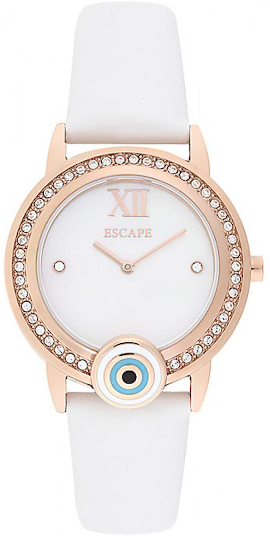 Escape EC1095-106 36 mm Beyaz Deri Kordon Analog Kadın Kol Saati
