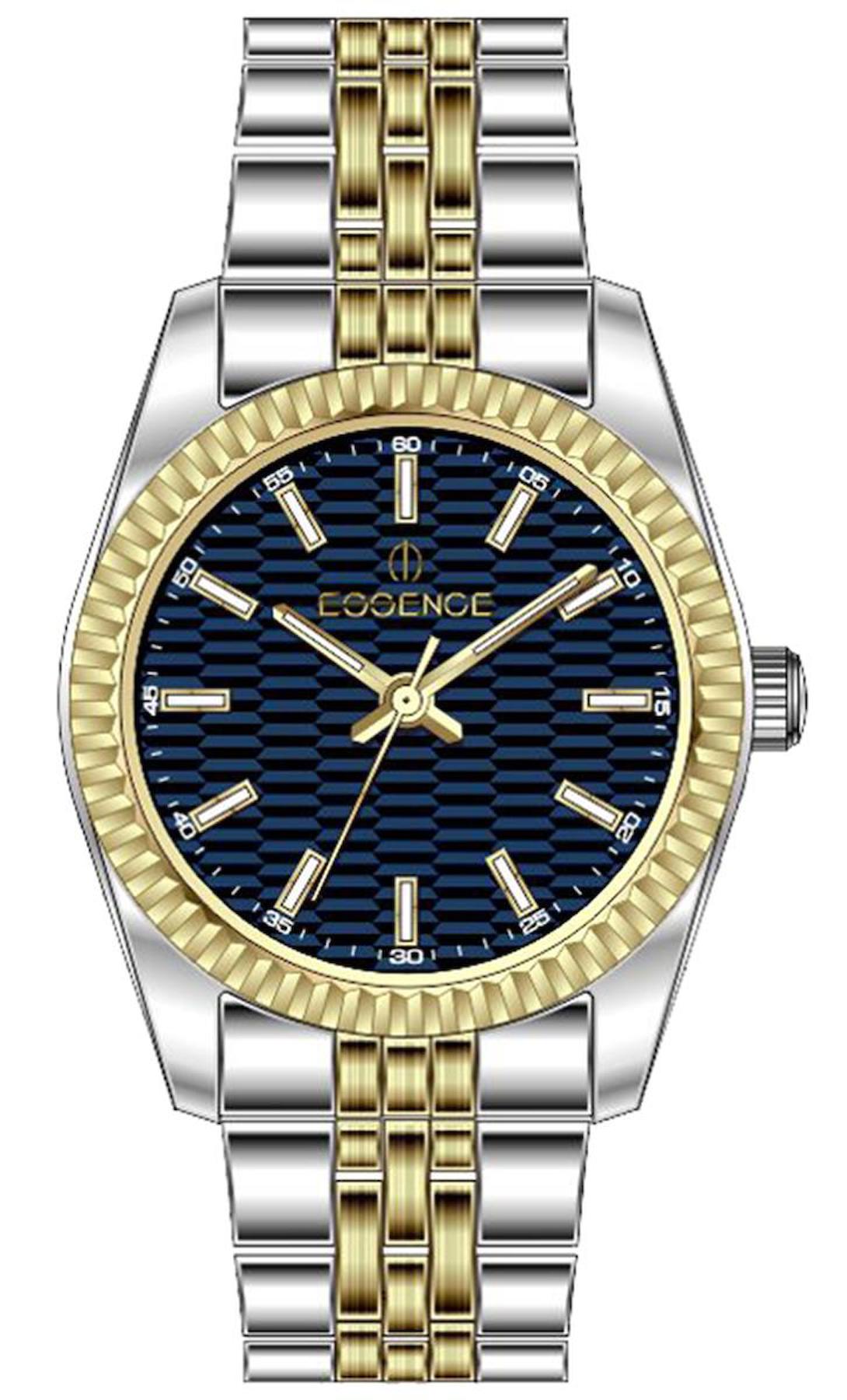 Essence D1202.290 30 mm Altın-Gri Çelik Kordon Analog Kadın Kol Saati