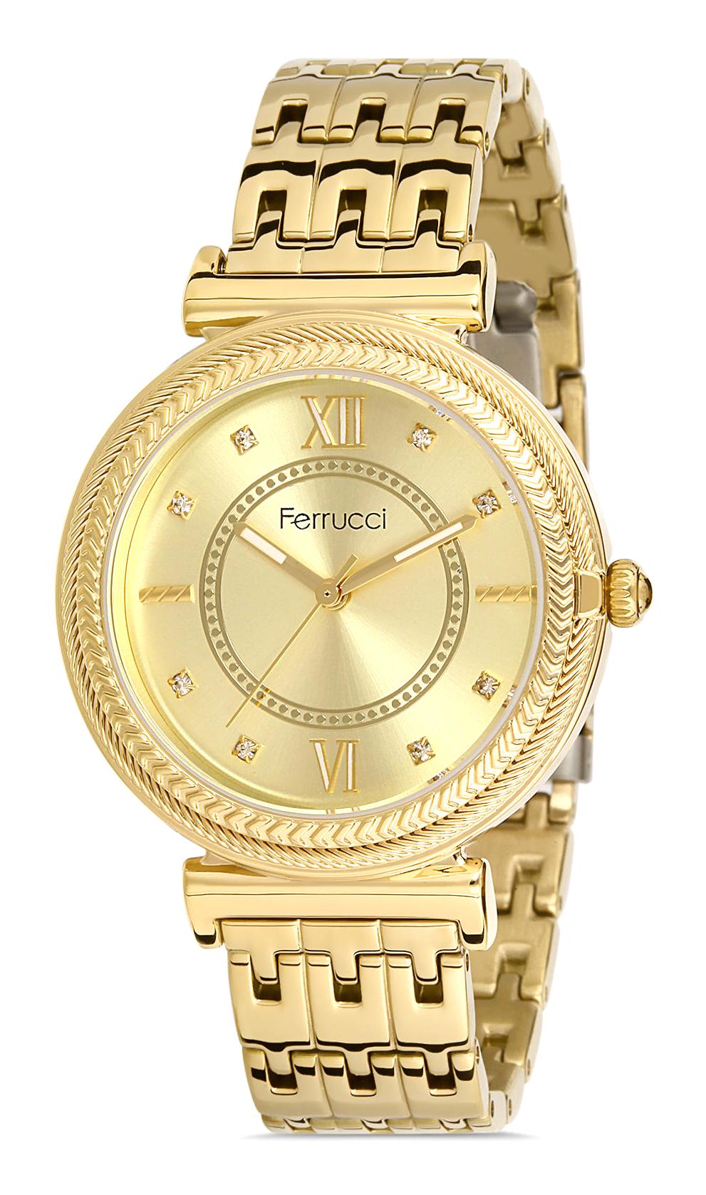 Ferrucci FC.14161M.02 34 mm Altın Metal Kordon Analog Kadın Kol Saati