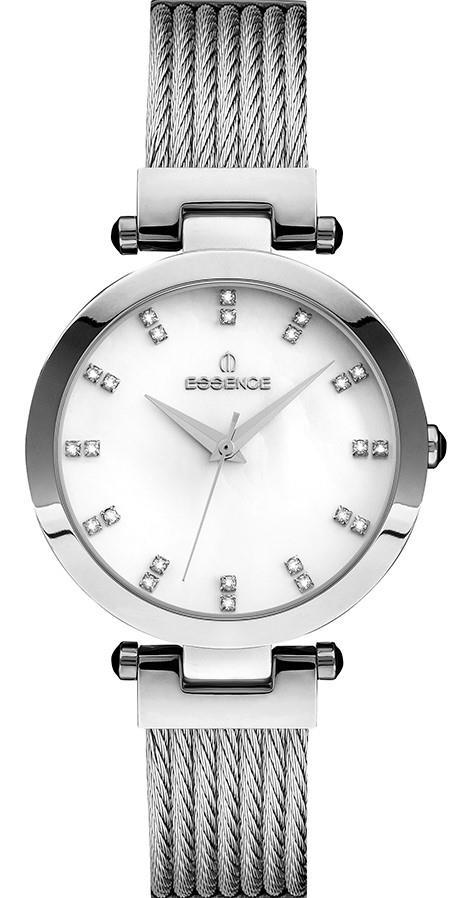 Essence ES6676FE.320 35 mm Gri Çelik-Hasır Kordon Analog Kadın Kol Saati