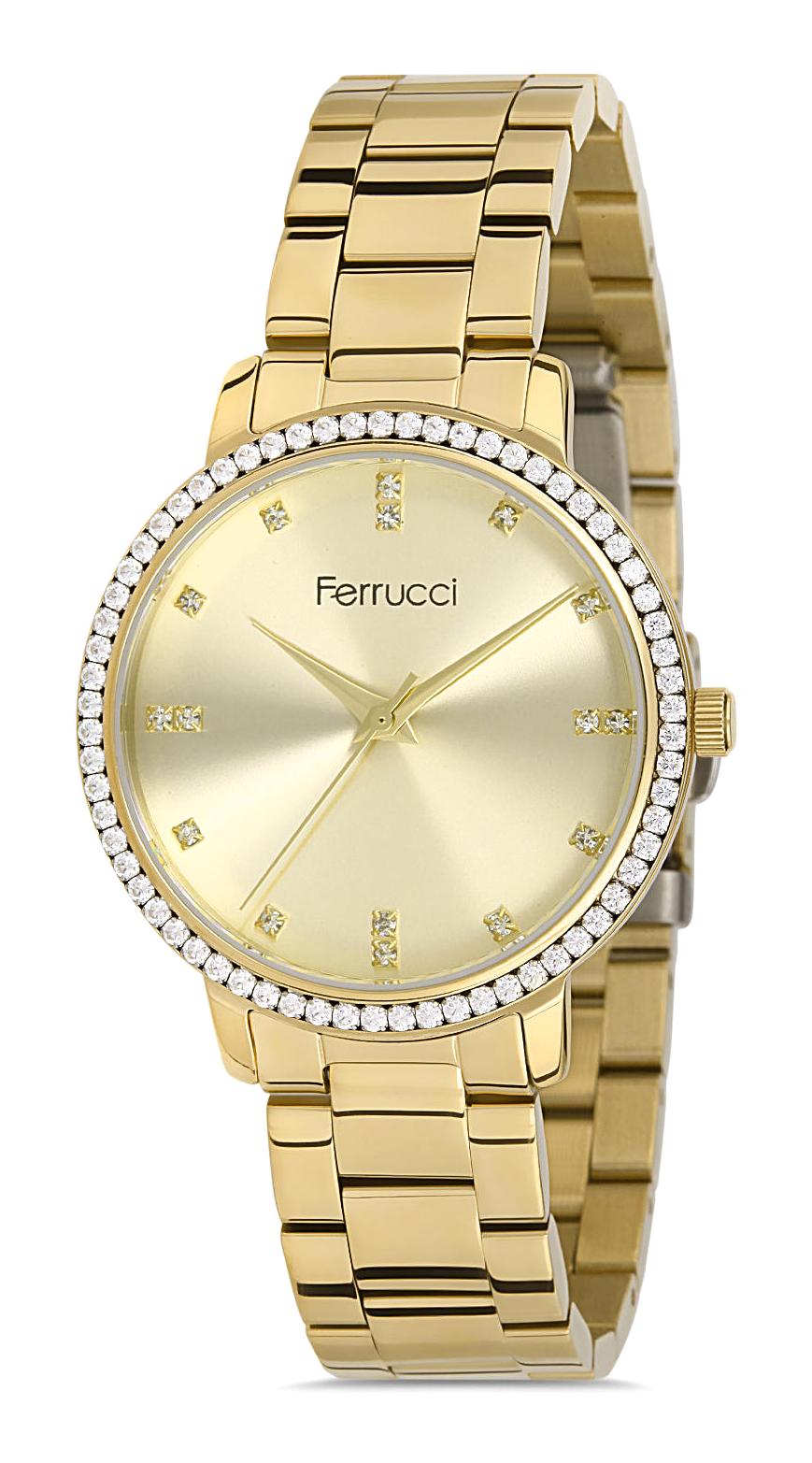 Ferrucci FFQ111614.A22 35 mm Altın Metal Kordon Analog Kadın Kol Saati