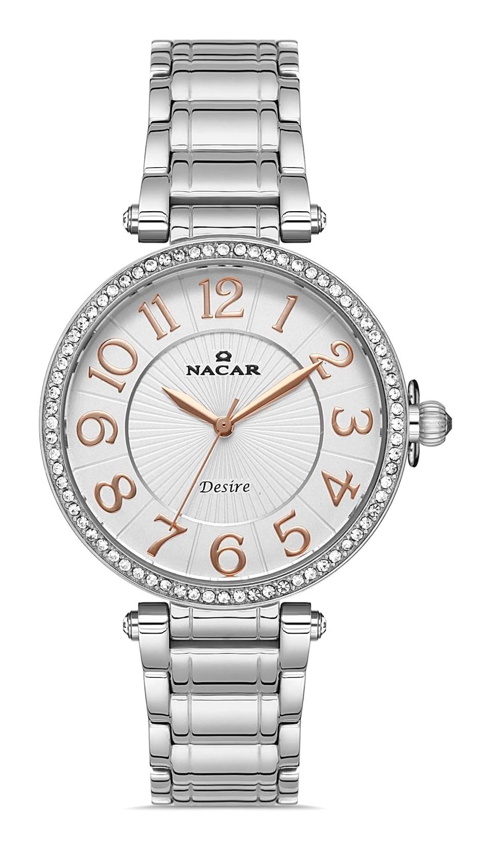 Nacar 103931043-ASMS 38 mm Gri Metal Kordon Analog Kadın Kol Saati