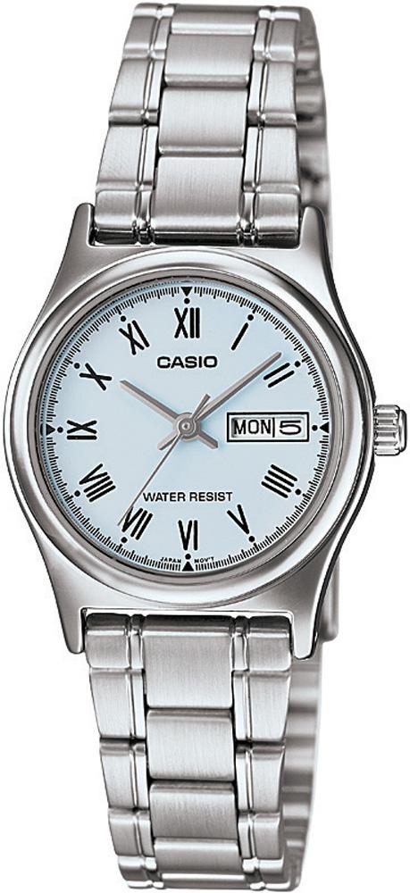 Casio LTP-V006D-2BUDF Takvimli 25 mm Gri Çelik Kordon Analog Kadın Kol Saati