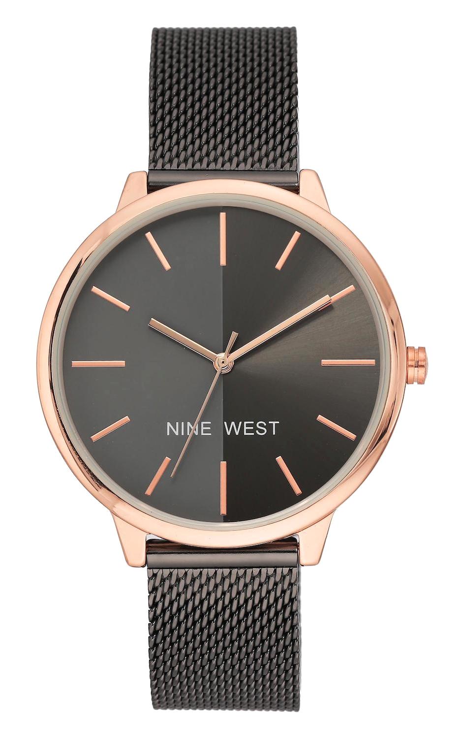 Nine West NW-1981RTGY 38 mm Siyah Hasır Kordon Analog Kadın Kol Saati
