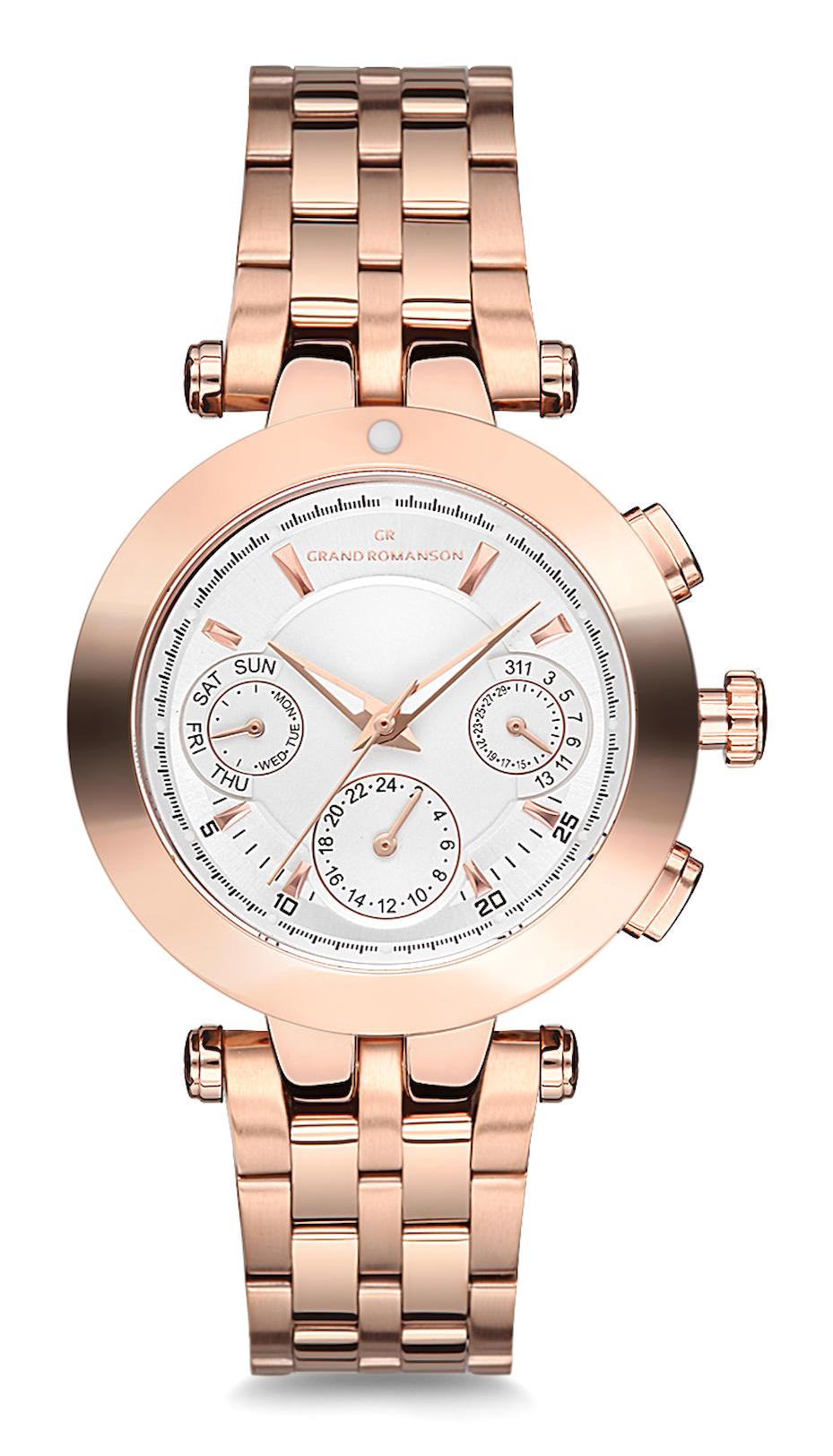 Grand Romanson GR.1.AG1087.02 Takvimli 36 mm Gri Çelik Kordon Analog Kadın Kol Saati