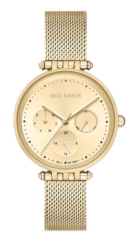 Dice Kayek DK.1.AG1265.03 34 mm Altın Çelik Kordon Analog Kadın Kol Saati