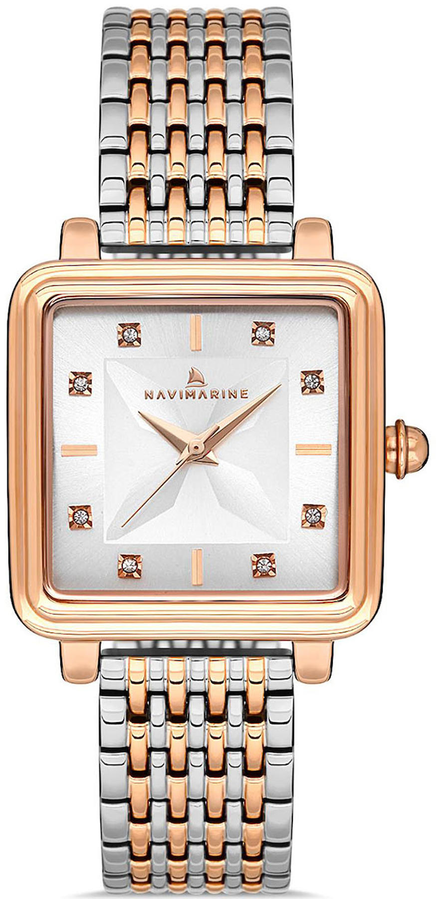 Navimarine NVM49-E1 34 mm Gri-Rose Gold Çelik Kordon Analog Kadın Kol Saati