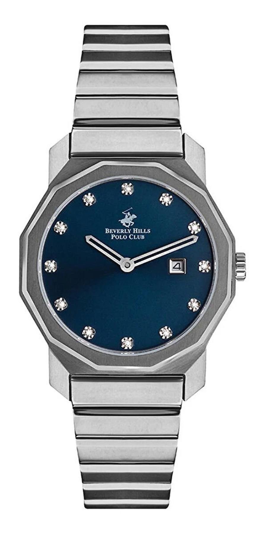 Beverly Hills Polo Club BP3141X390 35 mm Gri Çelik Kordon Analog Kadın Kol Saati