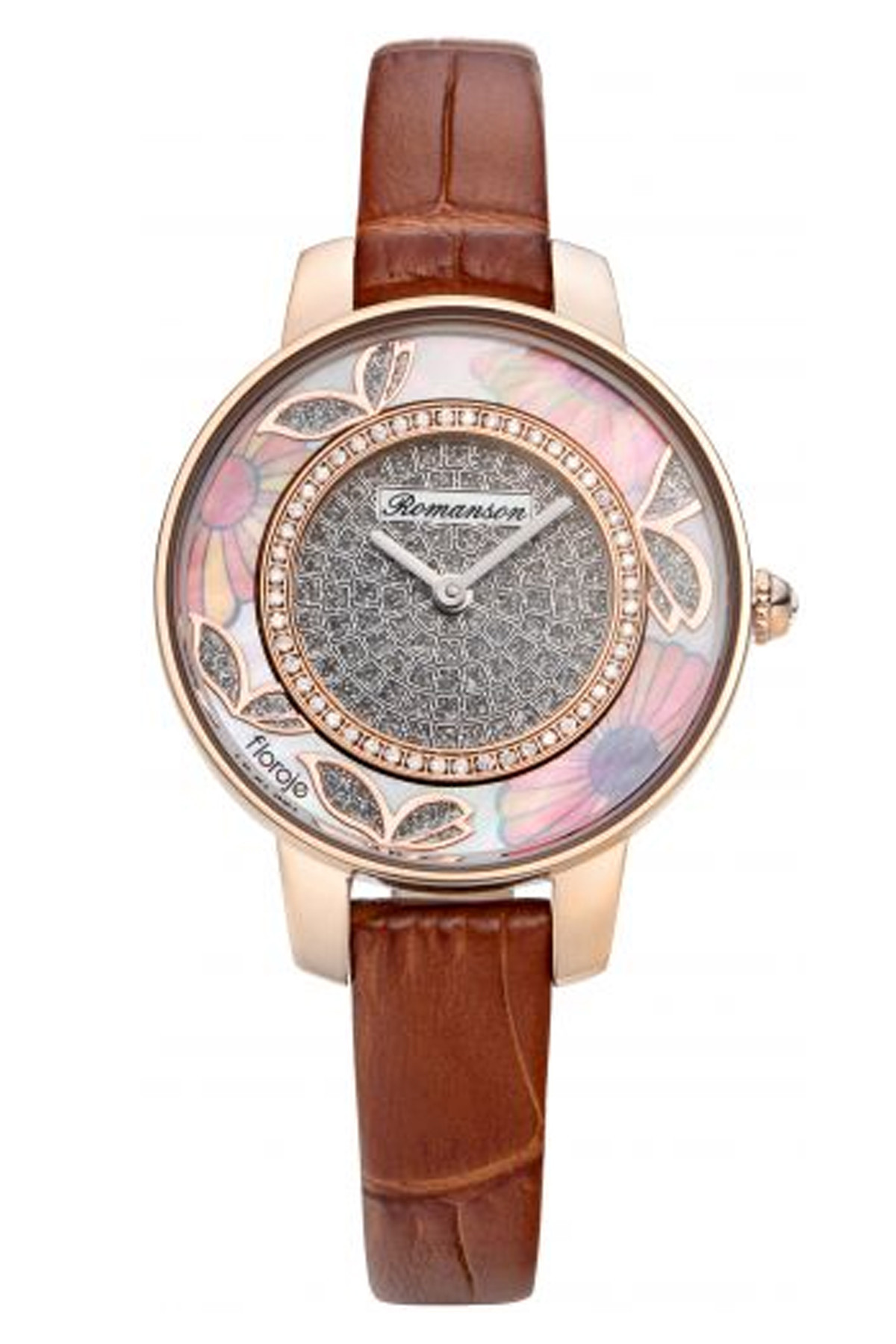 Romanson RL9A03LLNRAS4B 31-35 mm Kahverengi Çelik Kordon Analog Kadın Kol Saati