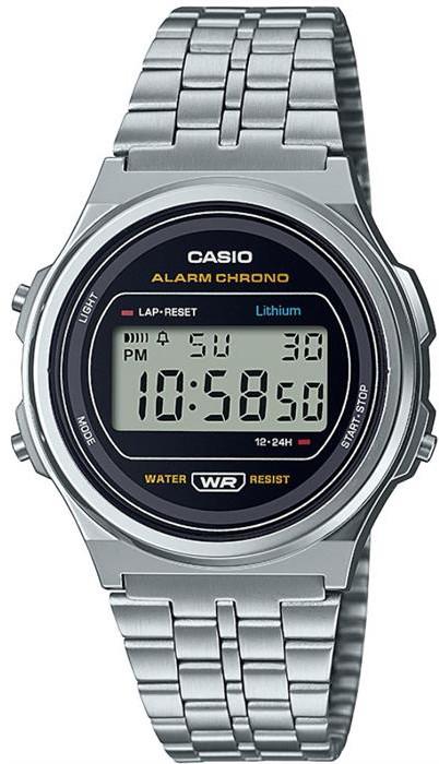 Casio A171WE-1ADF Takvimli 37 mm Gri Çelik Kordon Dijital Kadın Kol Saati