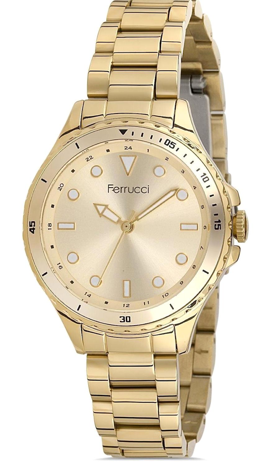 Ferrucci FC.13882M.01 36 mm Altın Çelik Kordon Analog Kadın Kol Saati