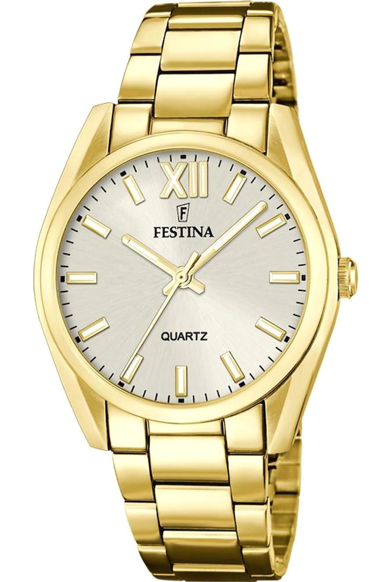Festina F20640/1 37 mm Altın Çelik Kordon Analog Kadın Kol Saati