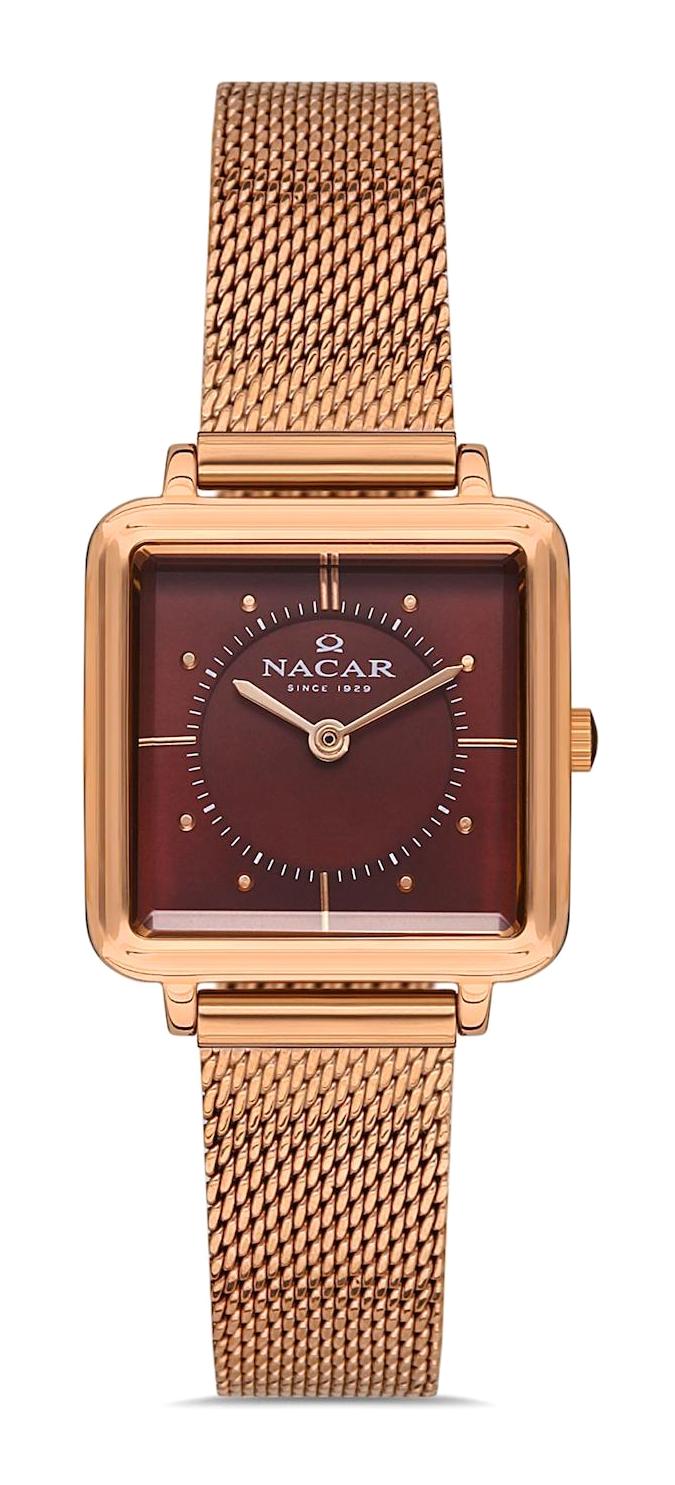 Nacar 36391051-RDRM 26-32 mm Rose Gold Hasır Kordon Analog Kadın Kol Saati