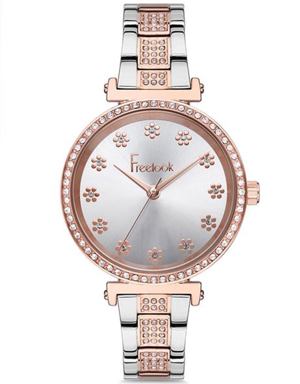Freelook F.1.1148.06 35 mm Gri-Rose Gold Çelik Kordon Analog Kadın Kol Saati
