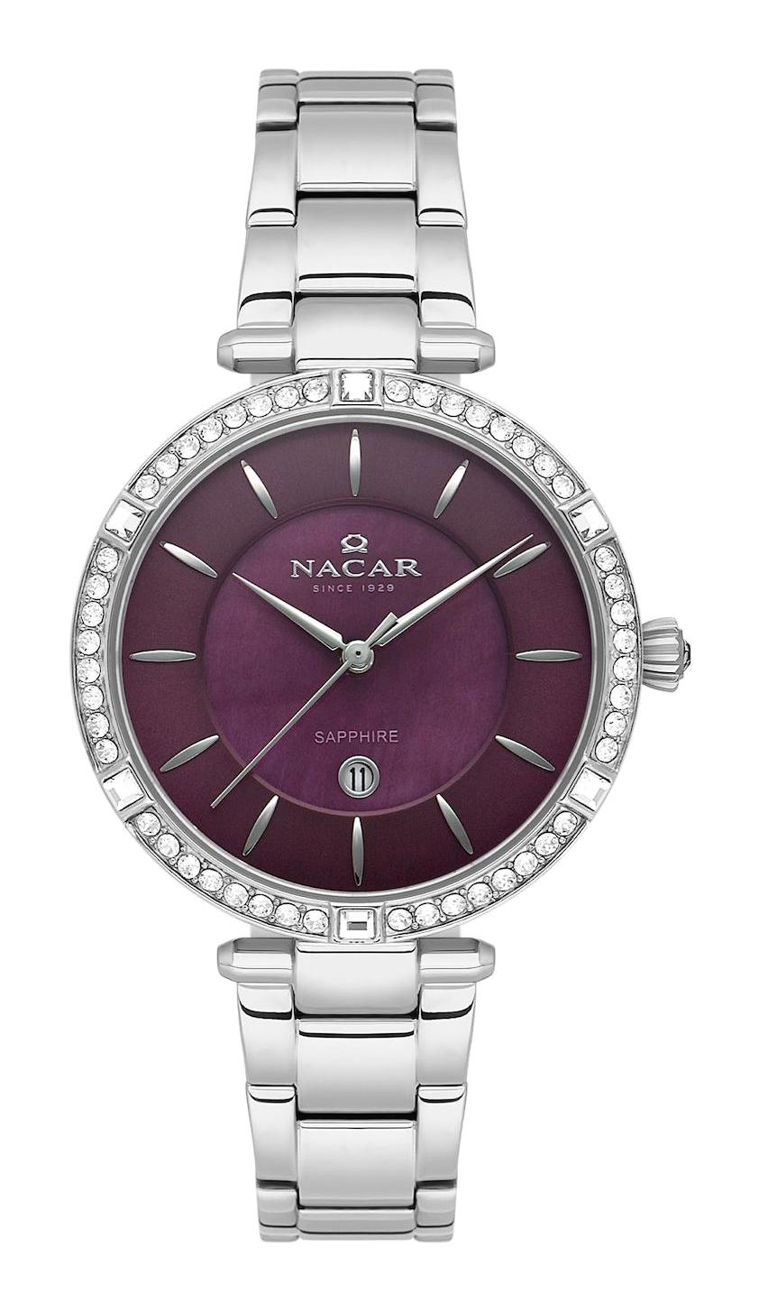 Nacar 3439B662-APMS Takvimli 33 mm Gri Metal Kordon Analog Kadın Kol Saati