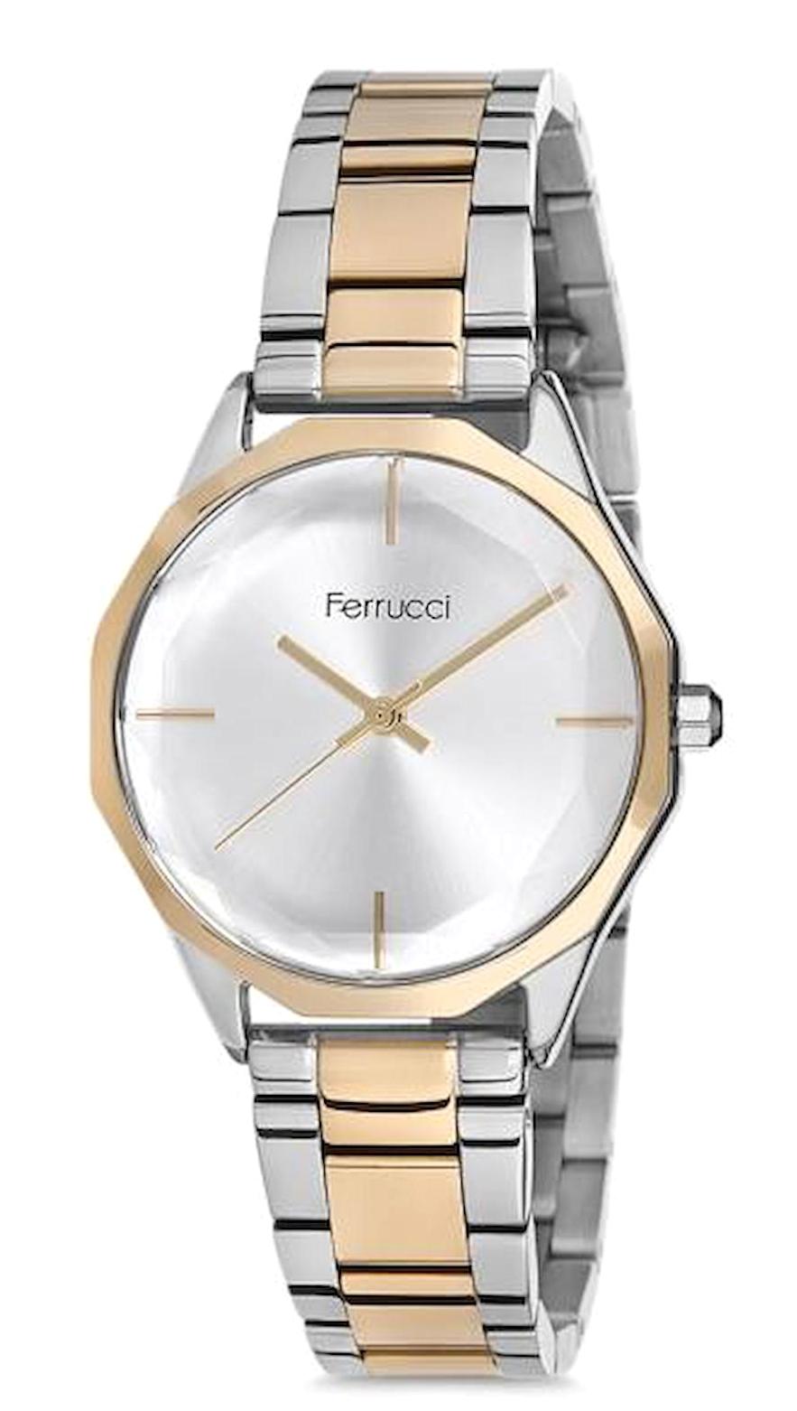 Ferrucci FC.13235M.05 36 mm Gri-Rose Gold Metal Kordon Analog Kadın Kol Saati