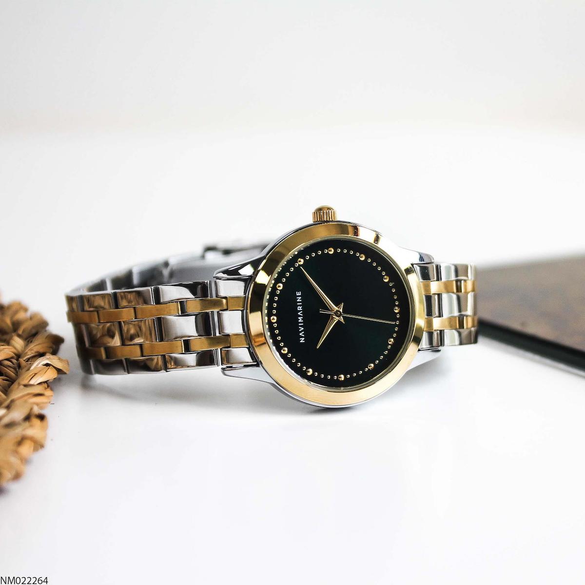 Navimarine NM022264 30 mm Altın-Gümüş Çelik Kordon Analog Kadın Kol Saati