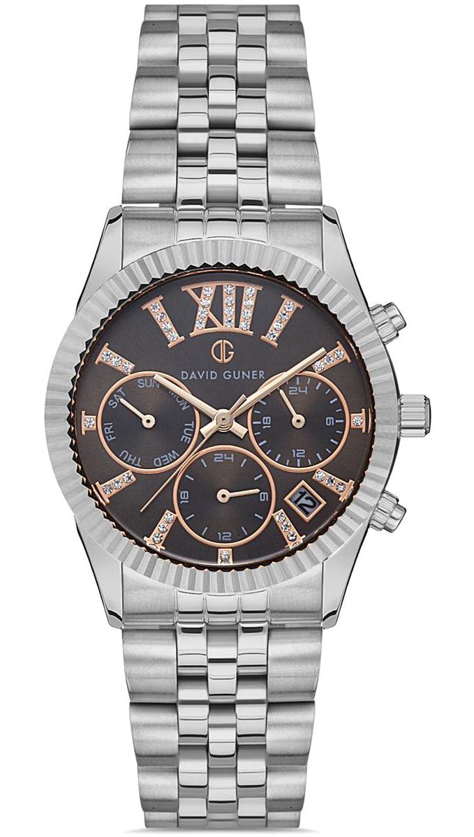 David Guner DG-8340LA-A9 36 mm Gri Çelik Kordon Analog Kadın Kol Saati