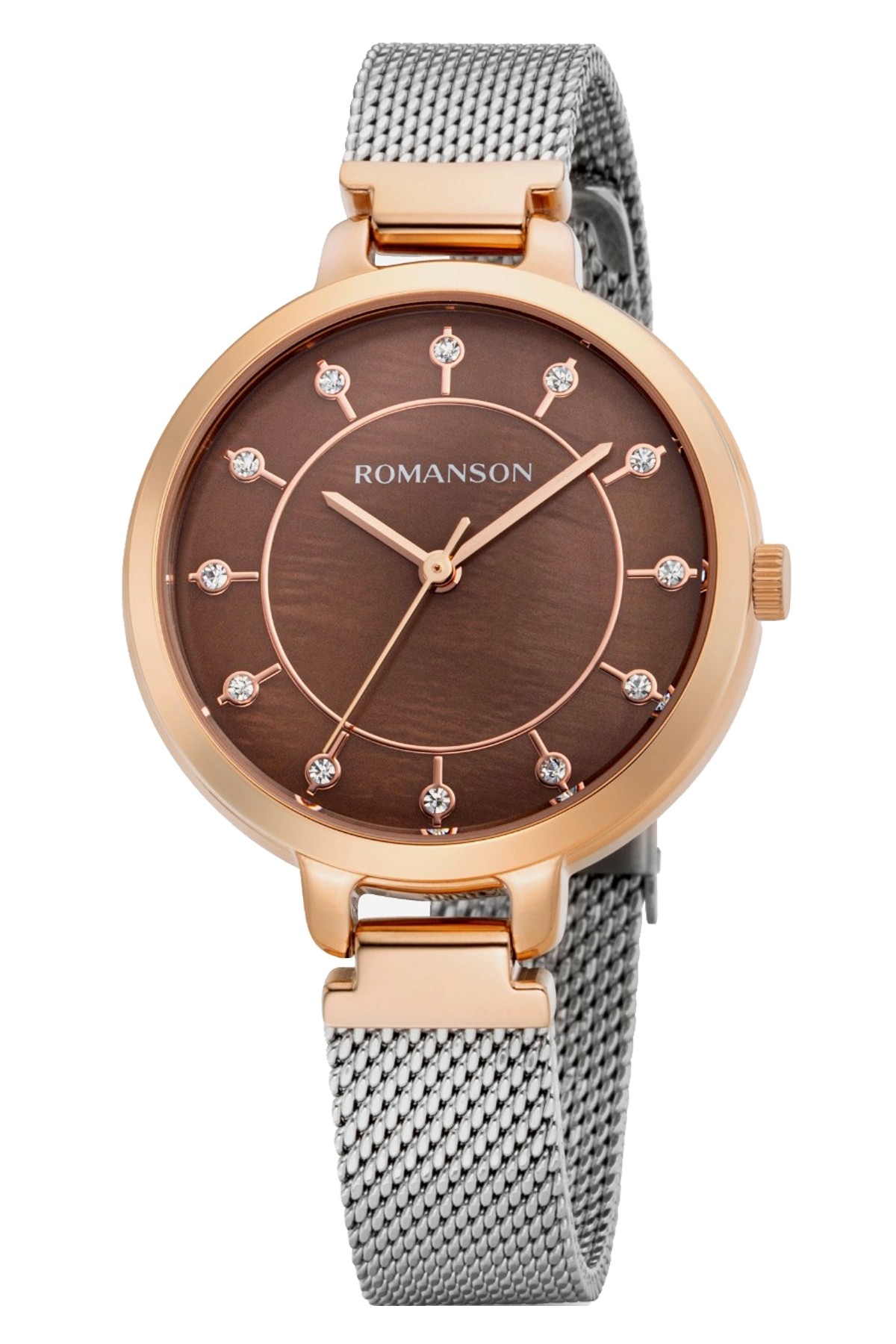 Romanson RM0B15LLWRMB6R 31-35 mm Gri Çelik Kordon Analog Kadın Kol Saati