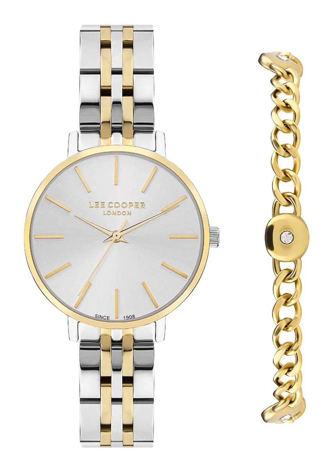 Lee Cooper LC07857.230 40 mm Gri Çelik Kordon Analog Kadın Kol Saati