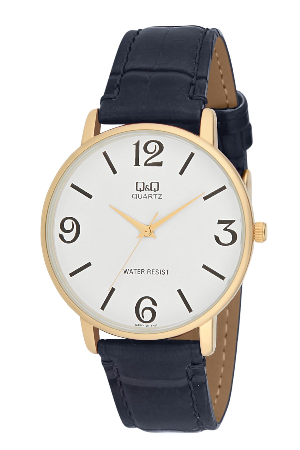 Q&Q 3A942 36 mm Lacivert Deri Kordon Analog Kadın Kol Saati