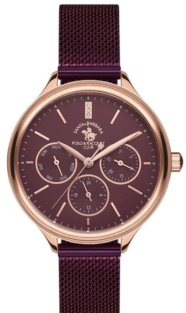 Santa Barbara Polo & Racquet Club SB.10.1057.6 Takvimli 36 mm Mor Çelik Kordon Analog Kadın Kol Saati