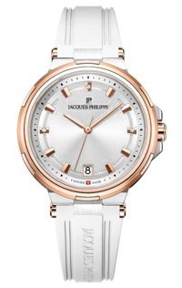 Jacques Philippe JPQLS457420 Takvimli 36 mm Beyaz Silikon Kordon Analog Kadın Kol Saati