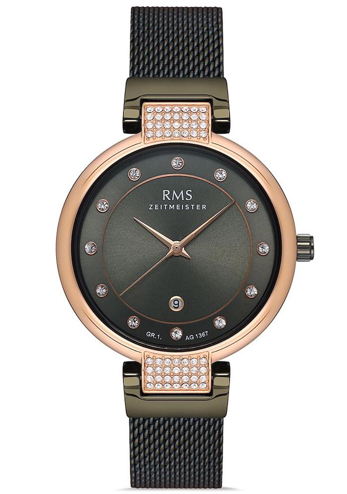 Romanson GR.1.AG1367.09 Takvimli 32 mm Kahverengi Çelik Kordon Analog Kadın Kol Saati