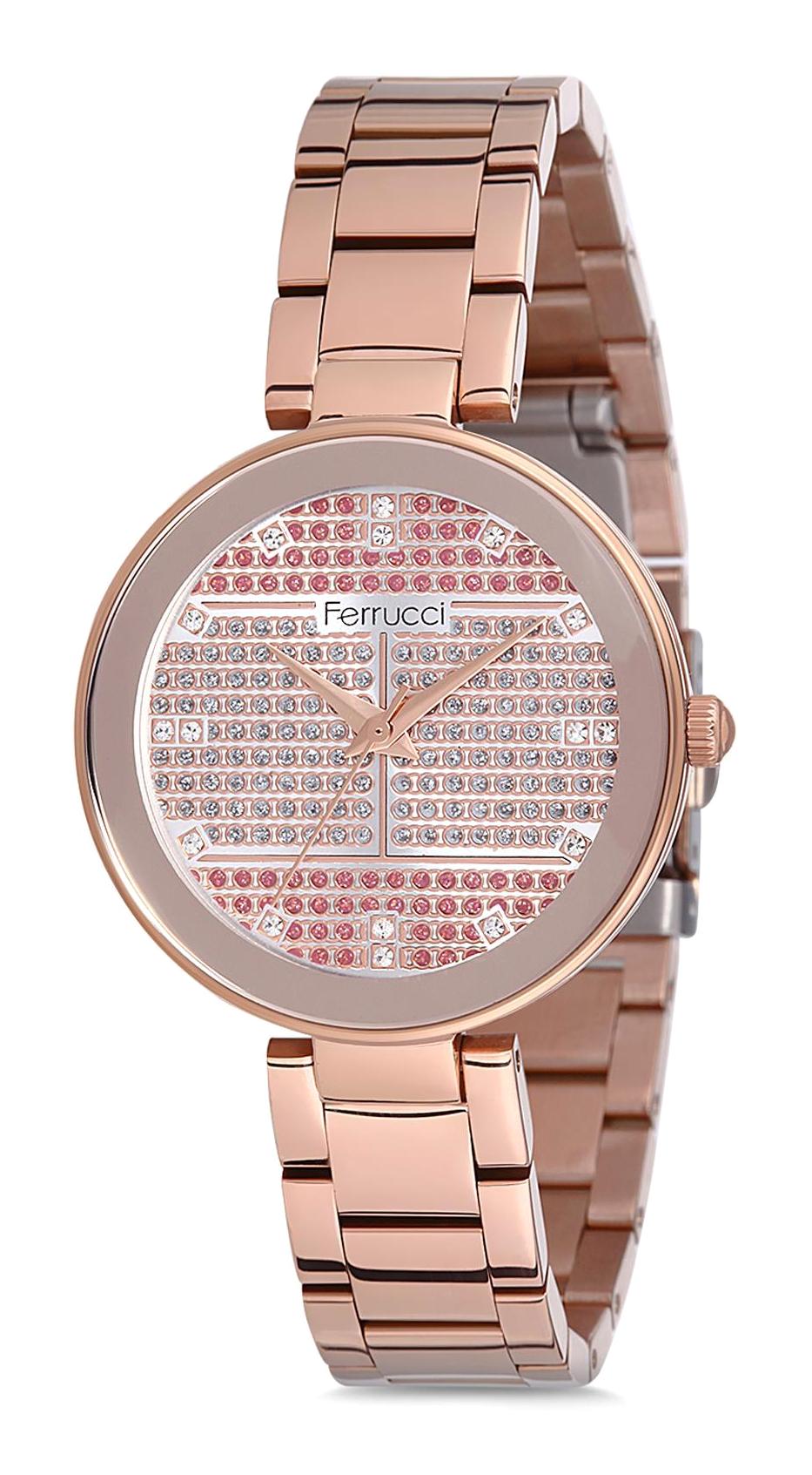 Ferrucci 9FM977 38 mm Rose Gold Metal Kordon Analog Kadın Kol Saati