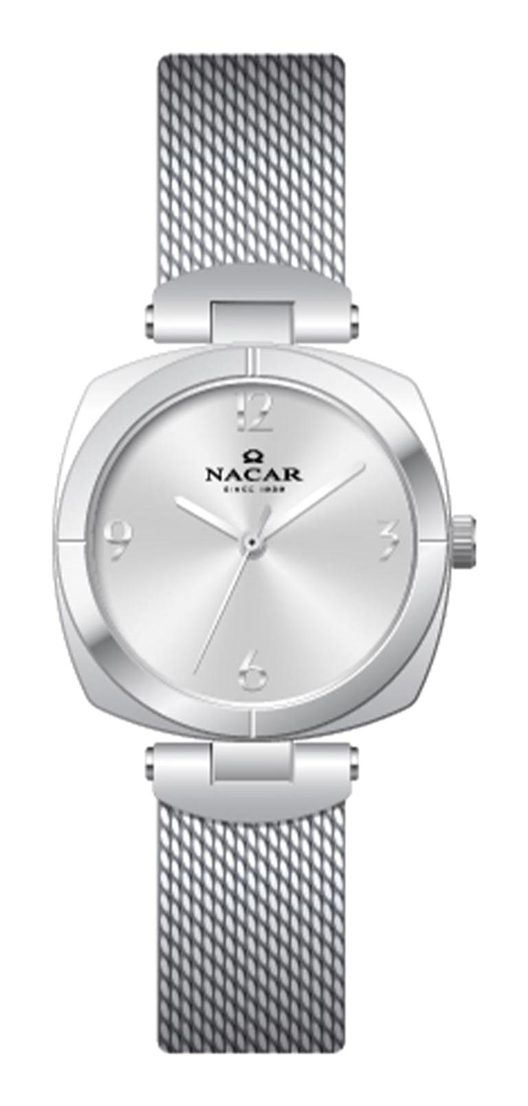 Nacar 36392025-ASM 30 mm Gri Hasır Kordon Analog Kadın Kol Saati