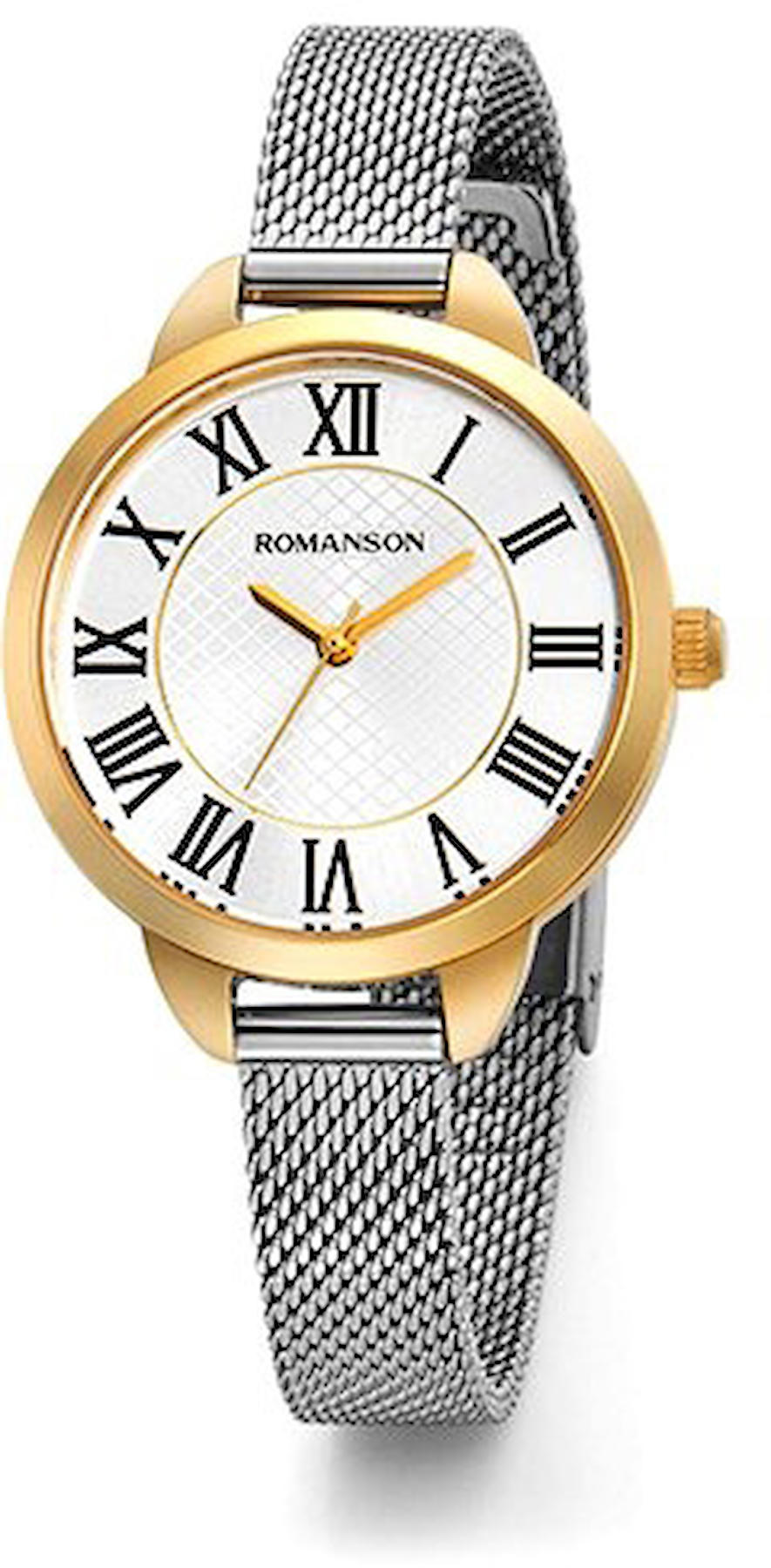 Romanson RM0B05LLWGAS1G 31-35 mm Gri Çelik Kordon Analog Kadın Kol Saati