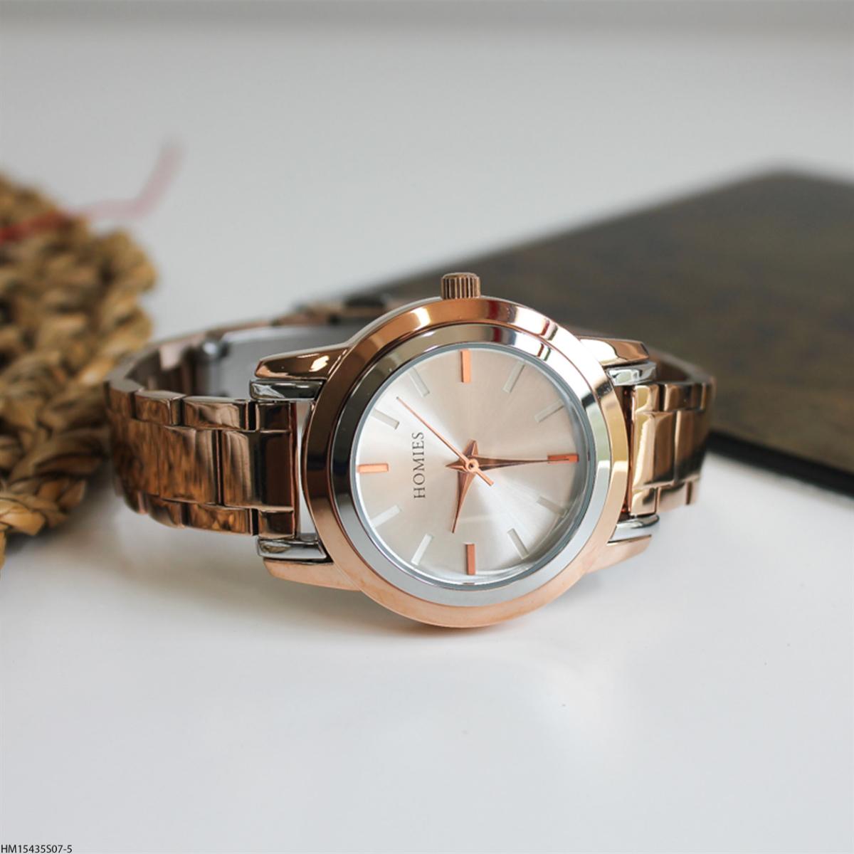 Homies HM15435S07-5 35 mm Rose Gold Çelik Kordon Analog Kadın Kol Saati